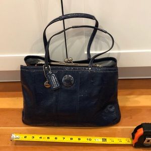 Large Navy Coach Tote/Purse